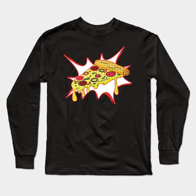 pizza Long Sleeve T-Shirt by Yaman